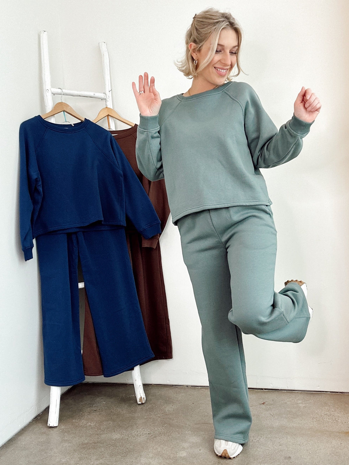 Kara Pullover &amp; Sweatpant Set Ash Jade