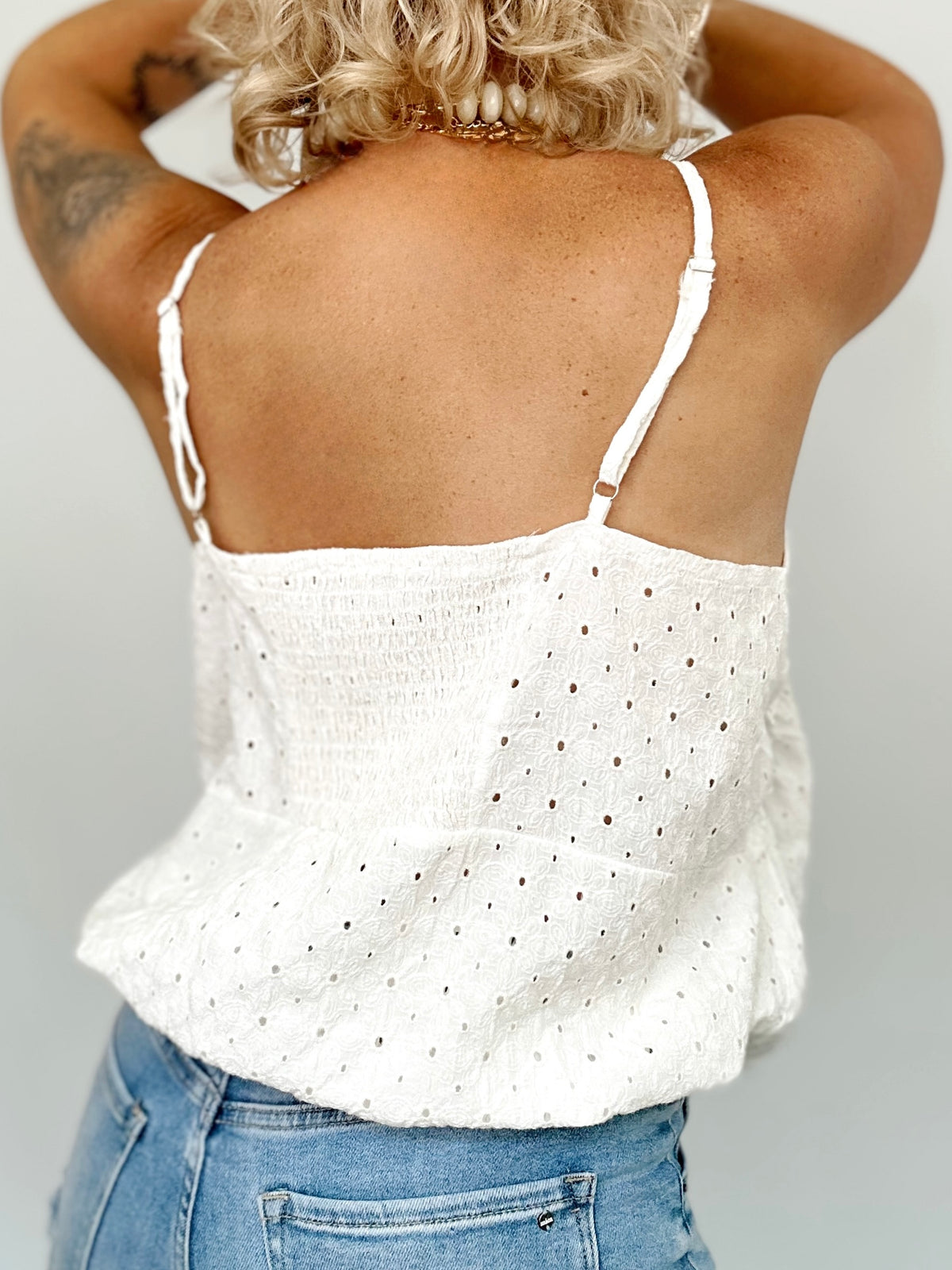 Lillian Print Top Ivory