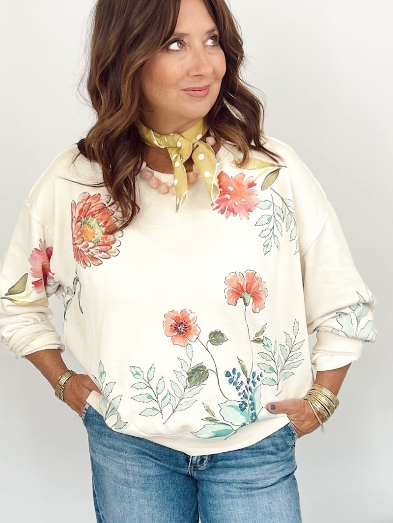 Barb Botanic Garden Print Sweatshirt