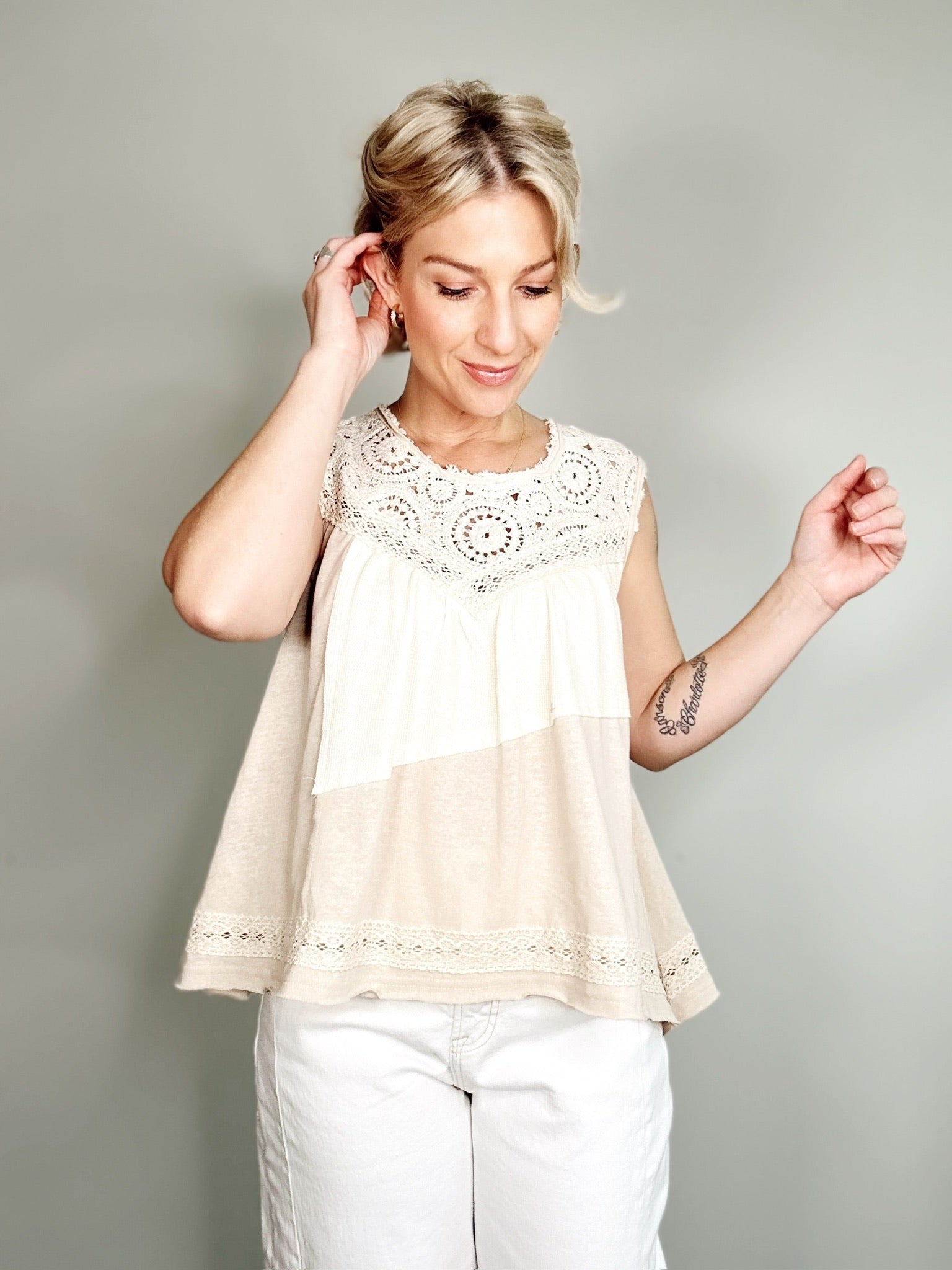 Pixie Crochet Top Coconut