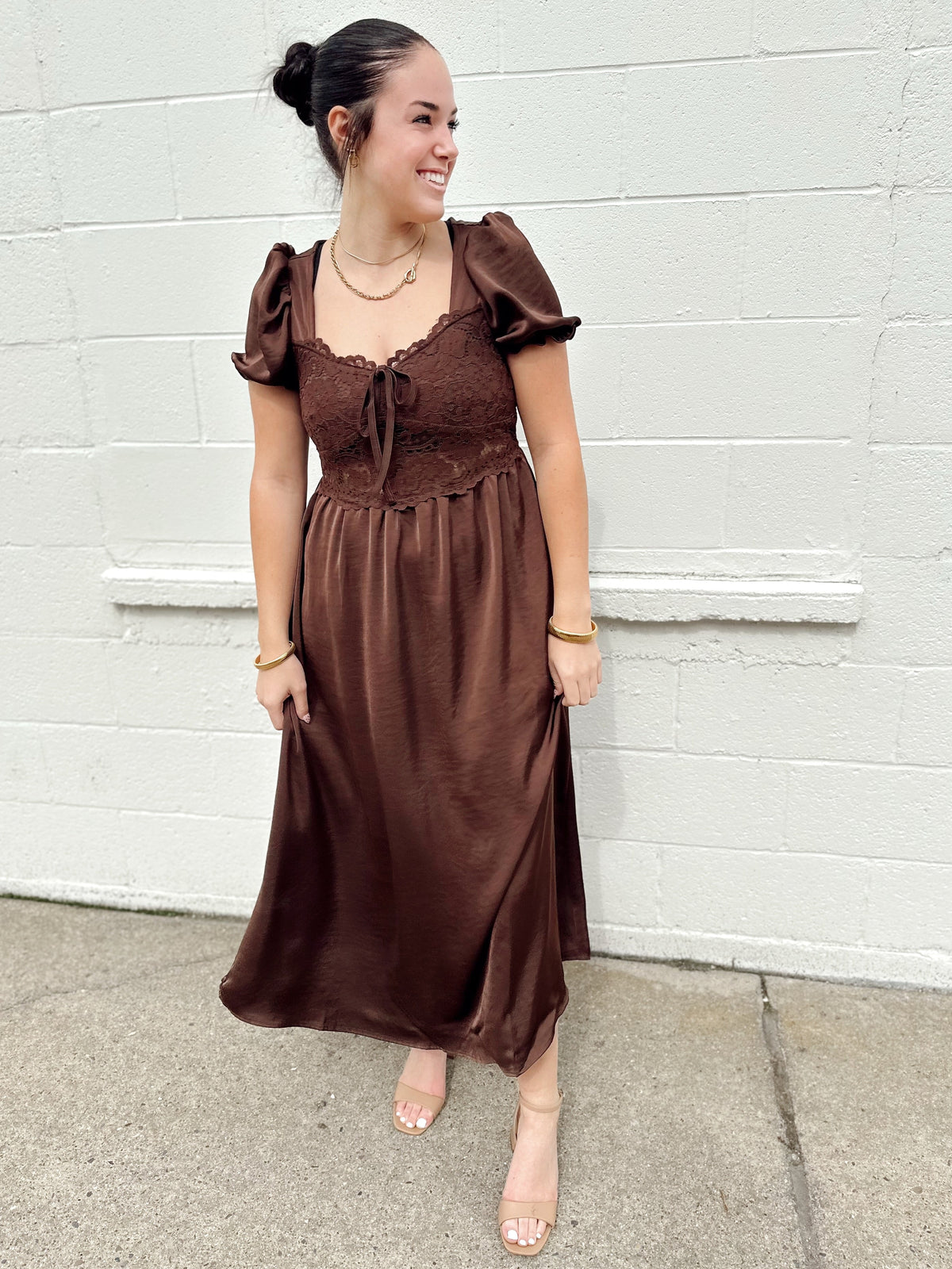 Chandler Satin Midi Dress