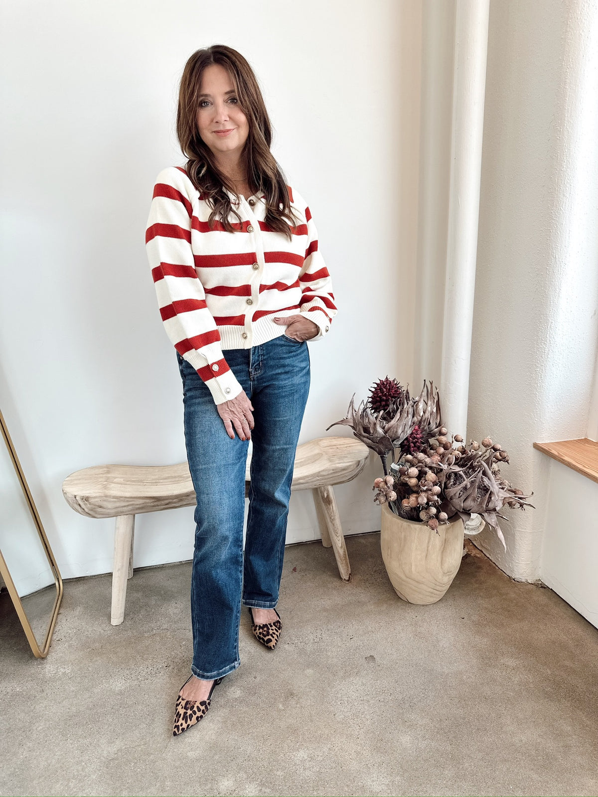 Jo Striped Sweater Cardigan