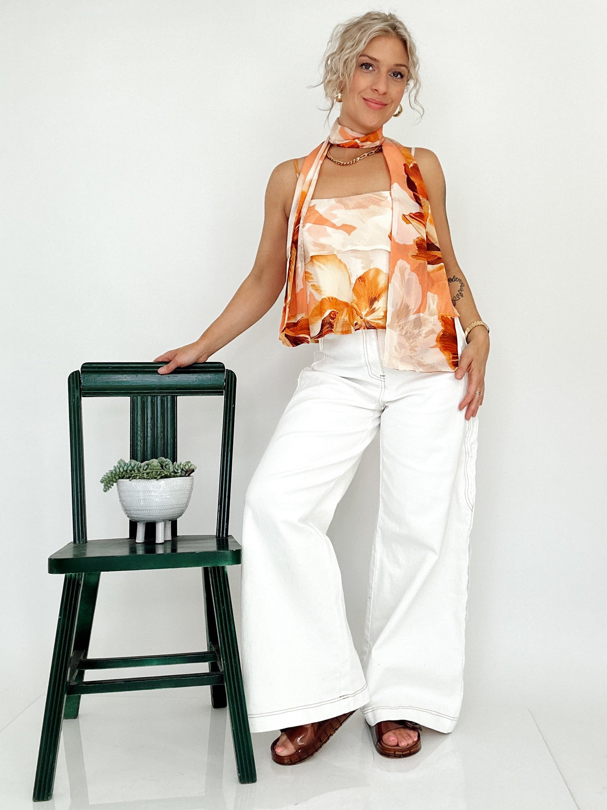 Sharla Scarf Double Layered Top