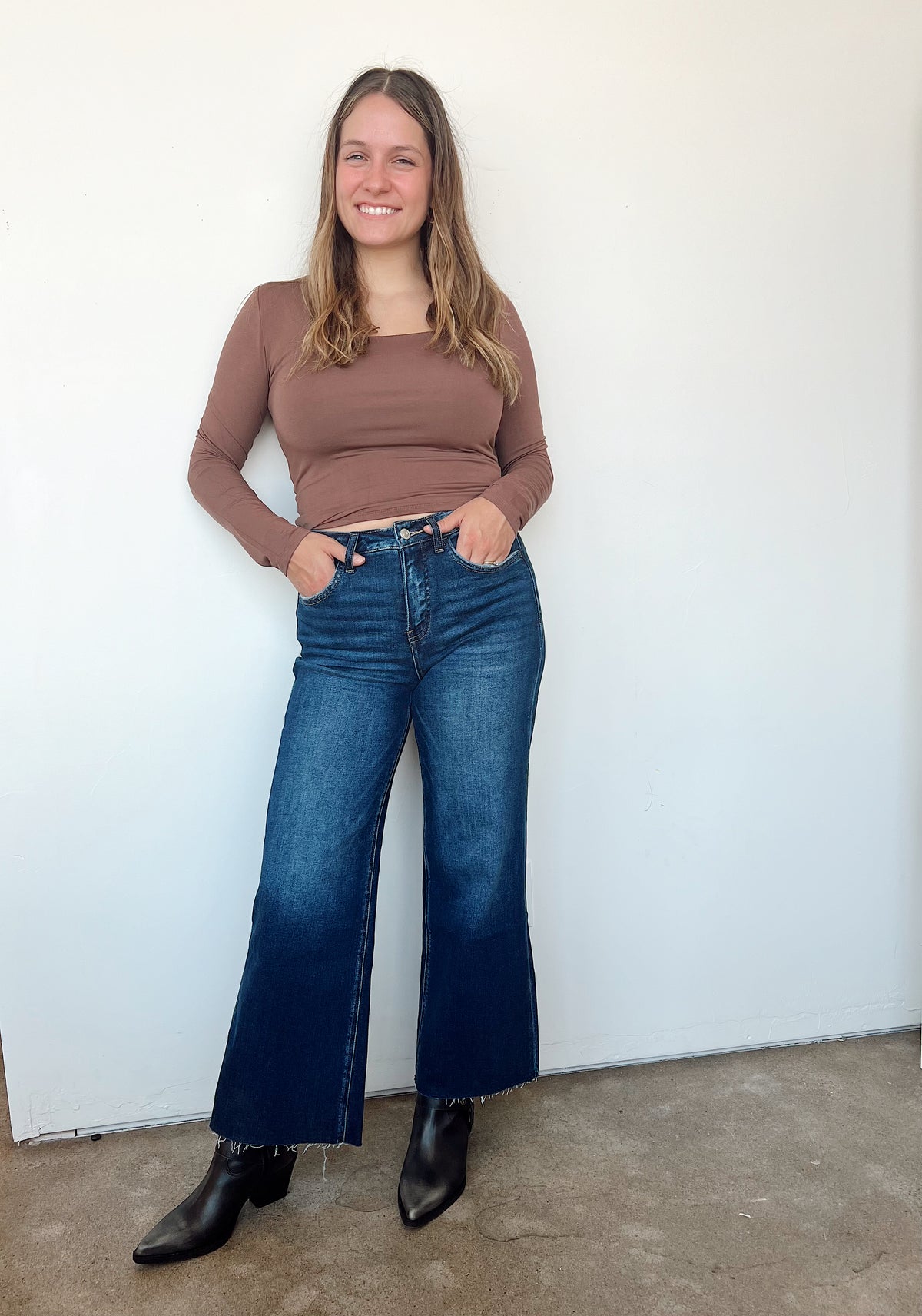 Monroe Tummy Control High Rise Wide Leg Jeans