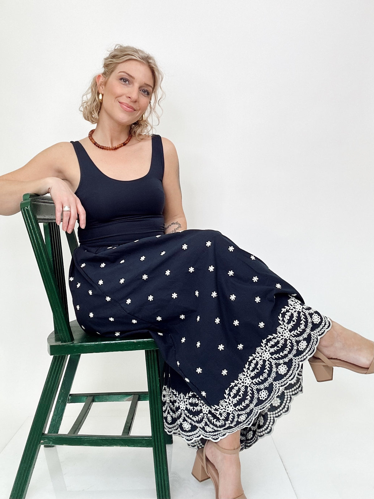 Blakely Scallop Edge Midi Dress