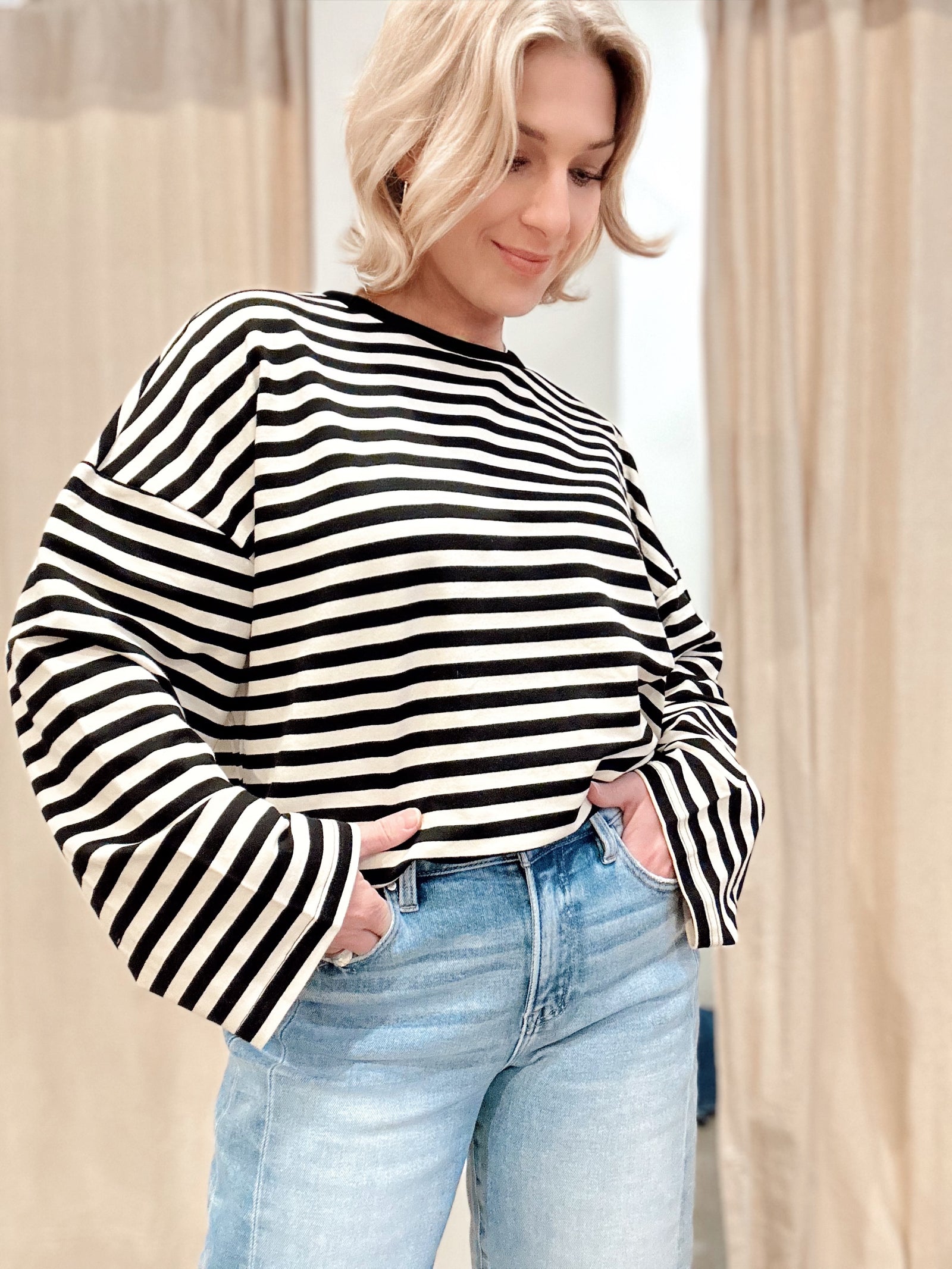 Andie Striped Oversized Top