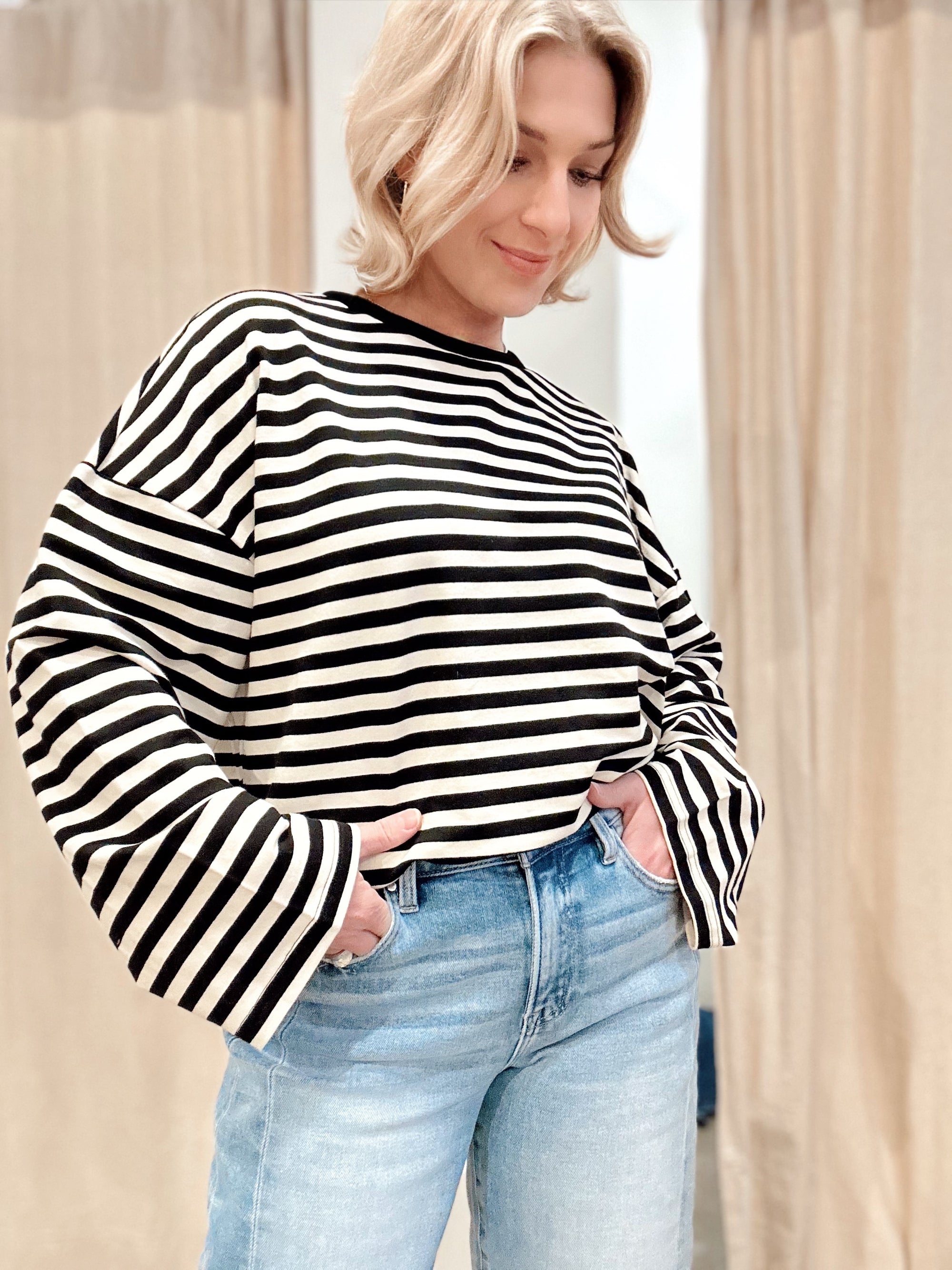 Andie Striped Oversized Top