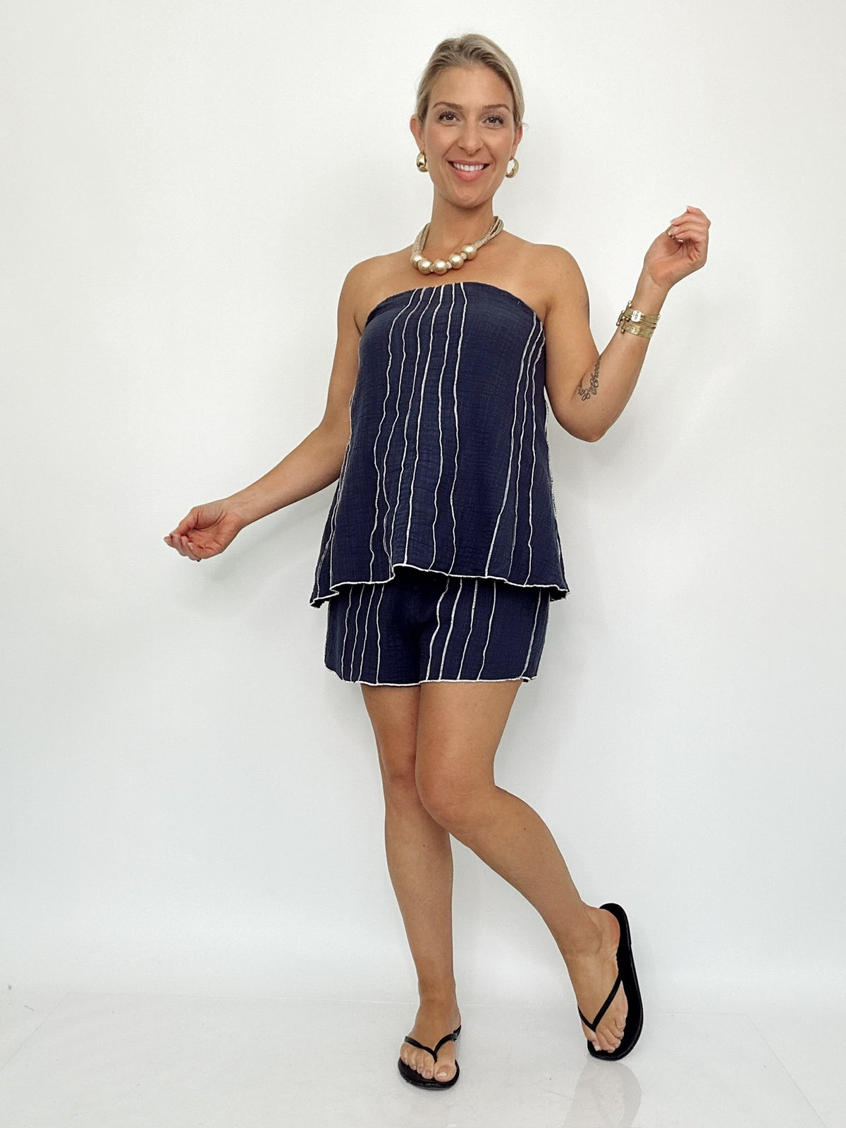 Lita Tube Linen Top &amp; Shorts Set