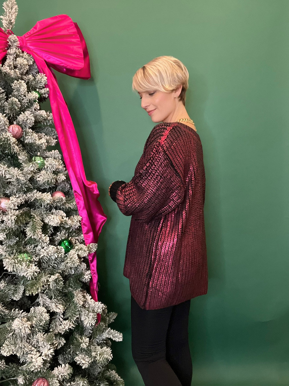 Kaitlyn Metallic Sweater Top