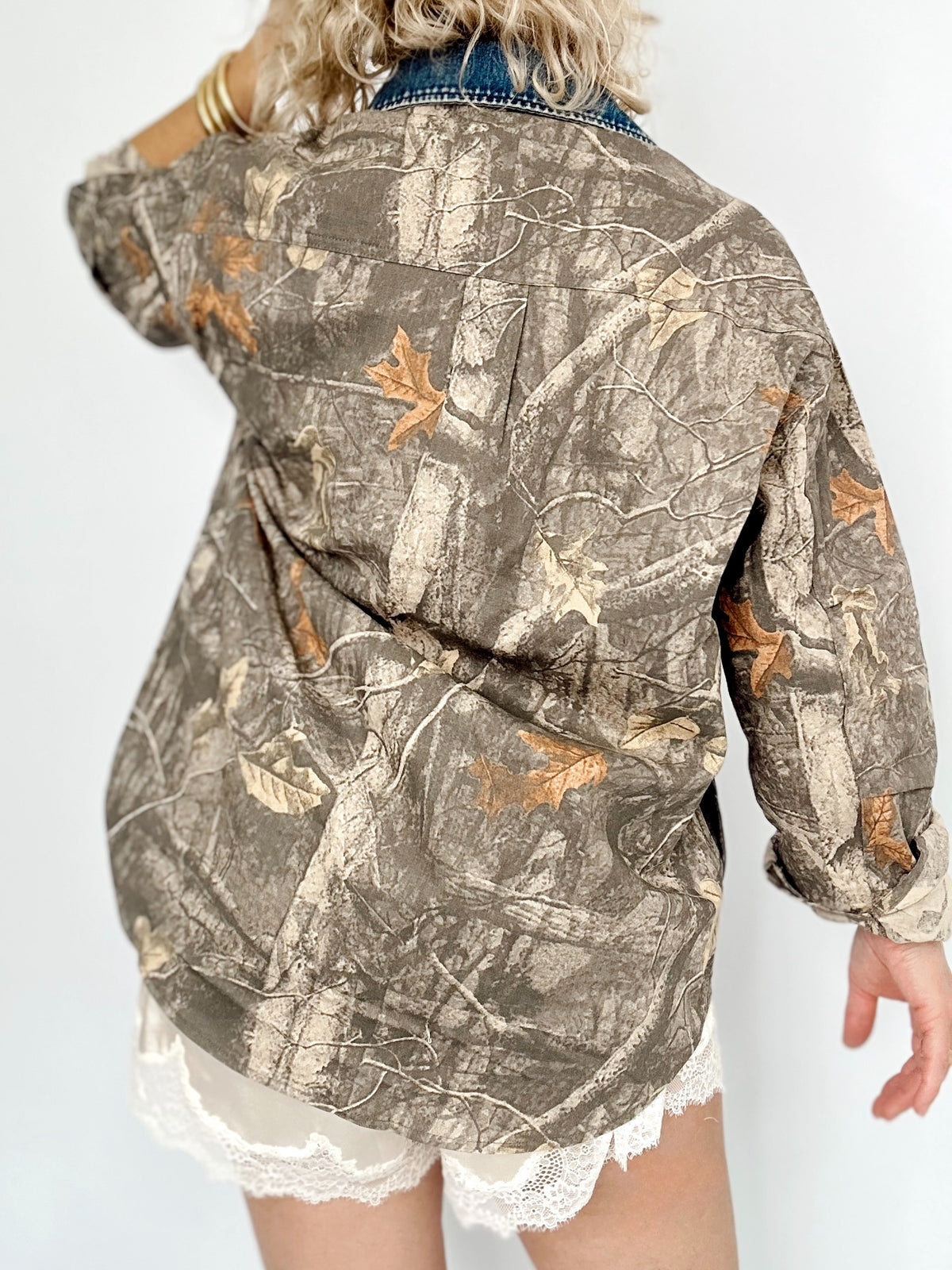 Aspen Denim Collar Camo Shacket