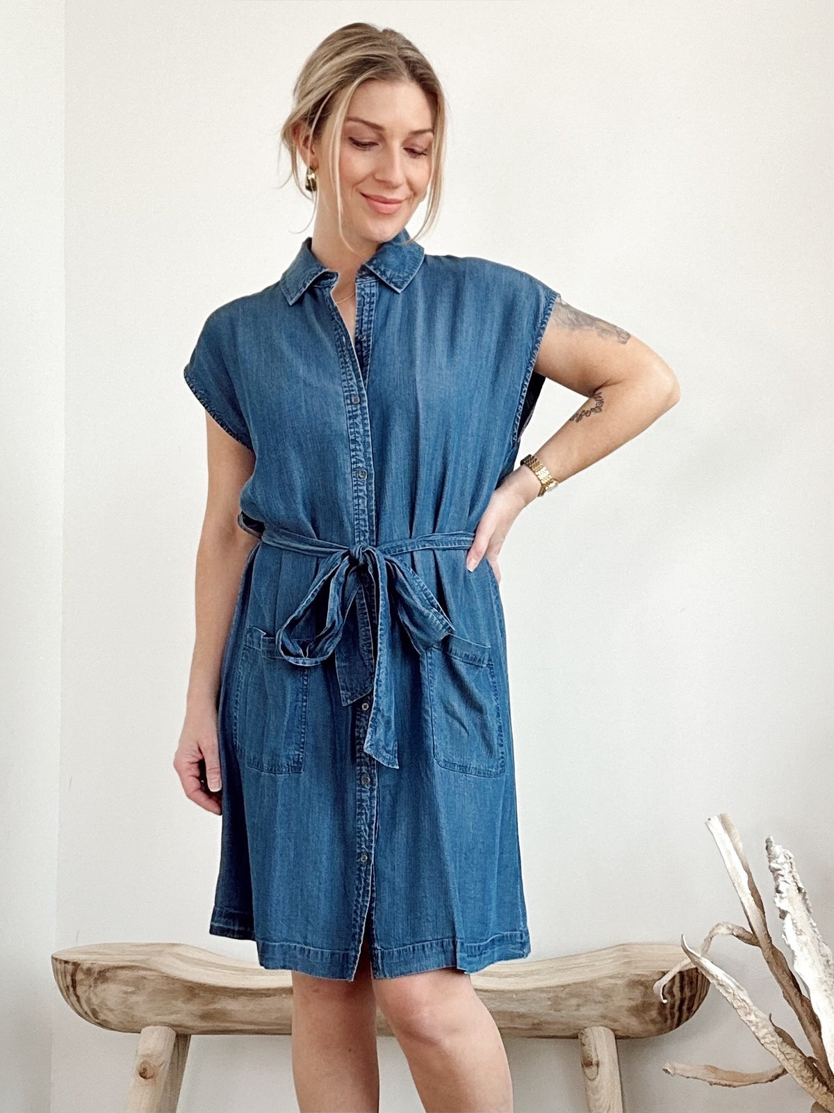 Marcy Tencel Mini Dress Med. Wash