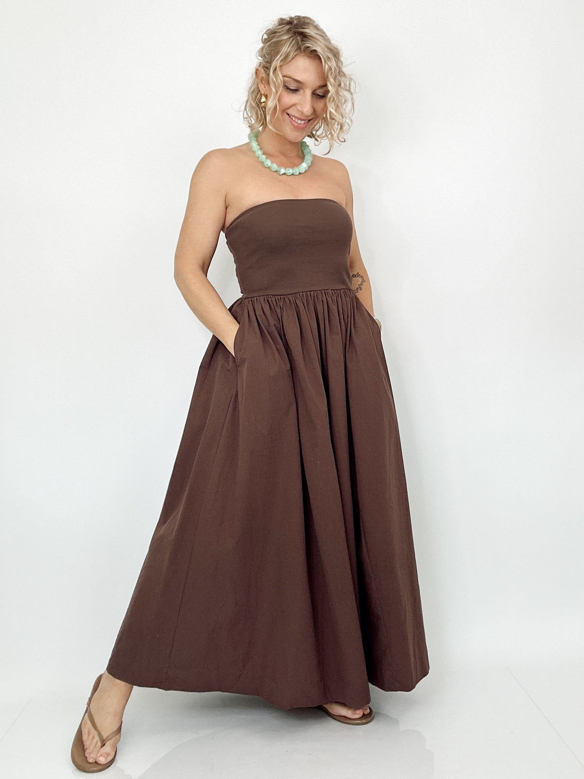 Lulu Strapless Midi Dress