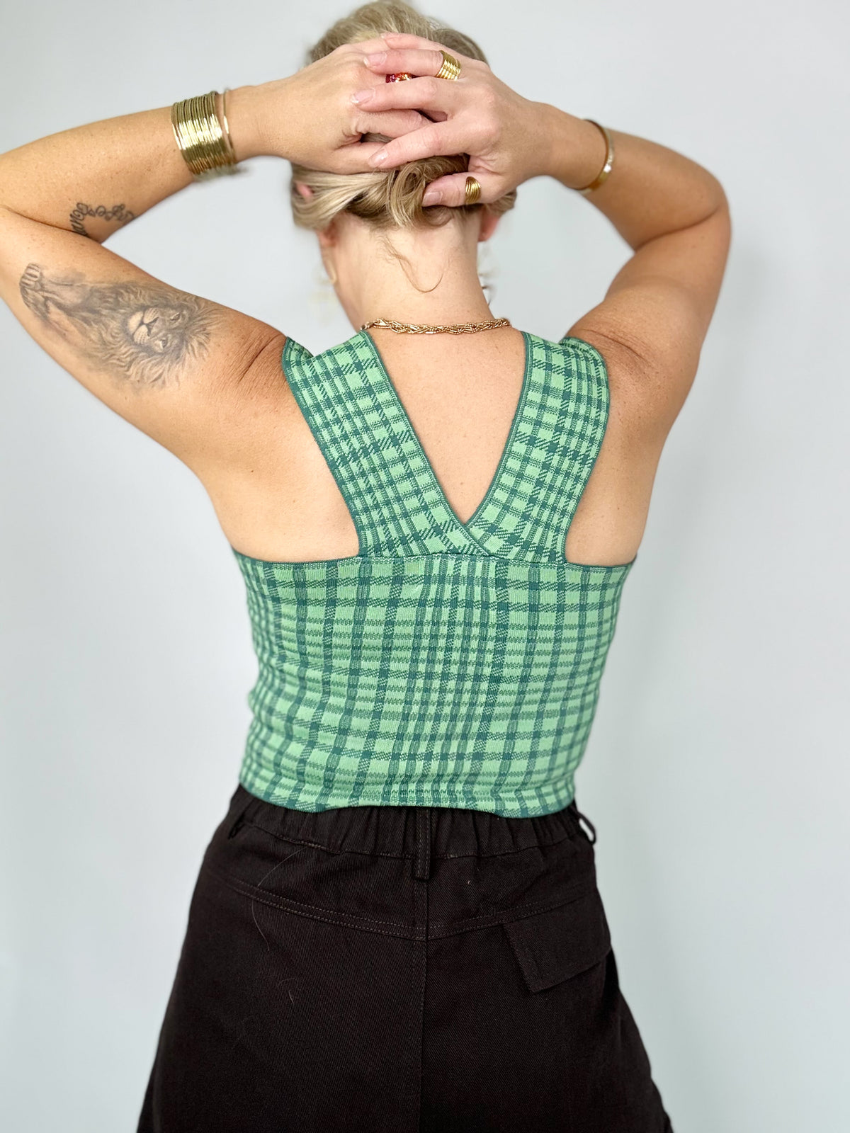 Trixie Plaid Knit Brami