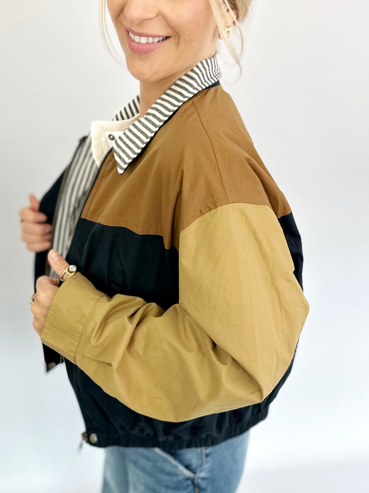 Hallie Colorblock Bomber Jacket