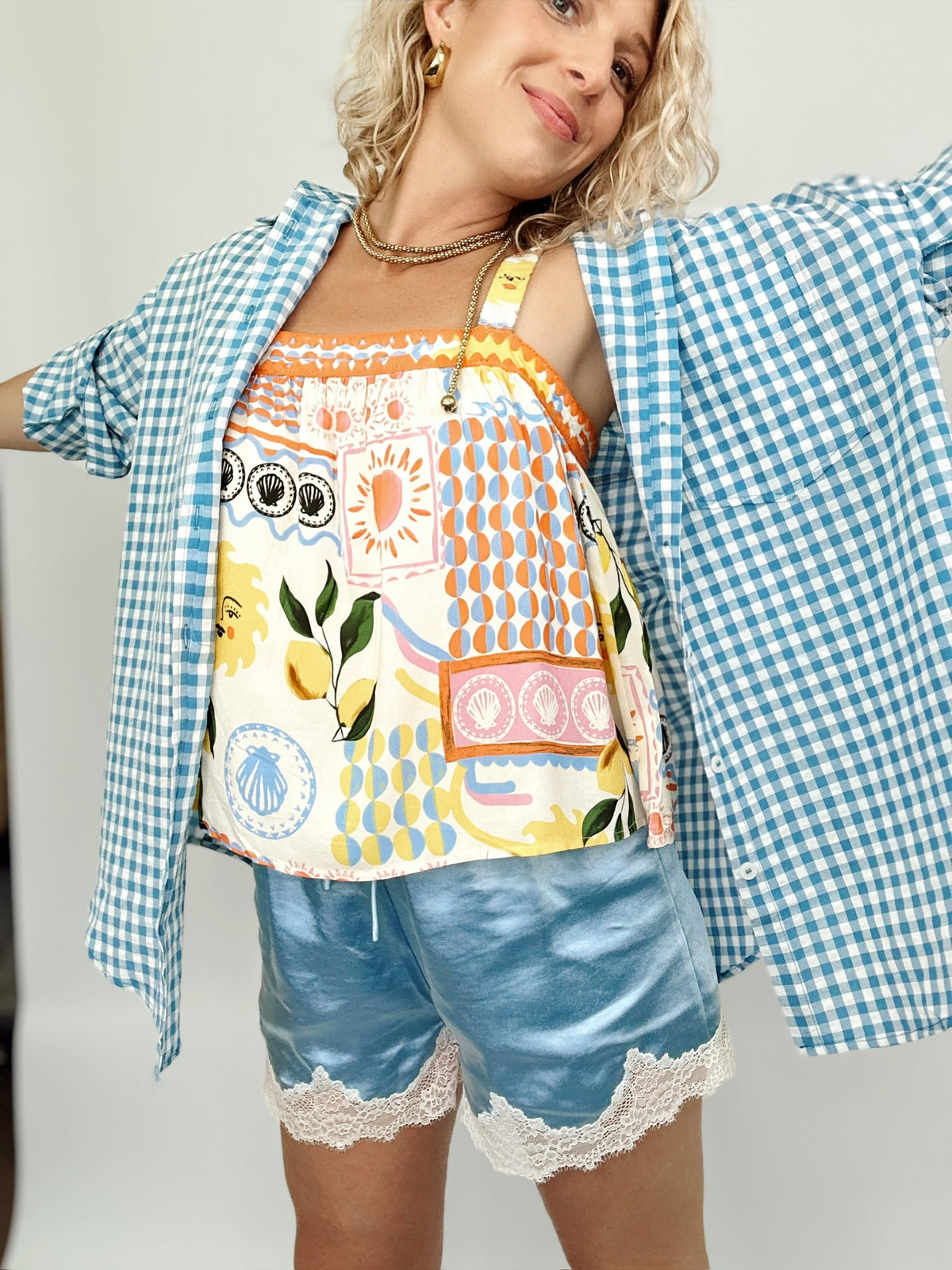 Sue Mediterranean Pattern Top
