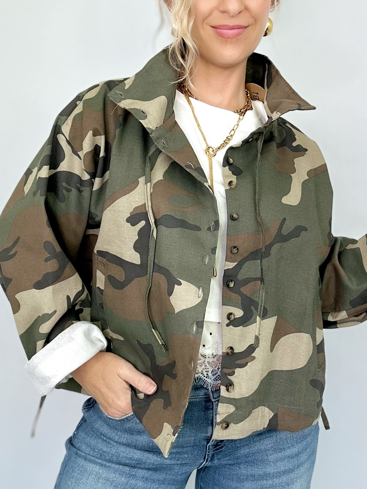 Adalyn Camo Windbreaker Jacket