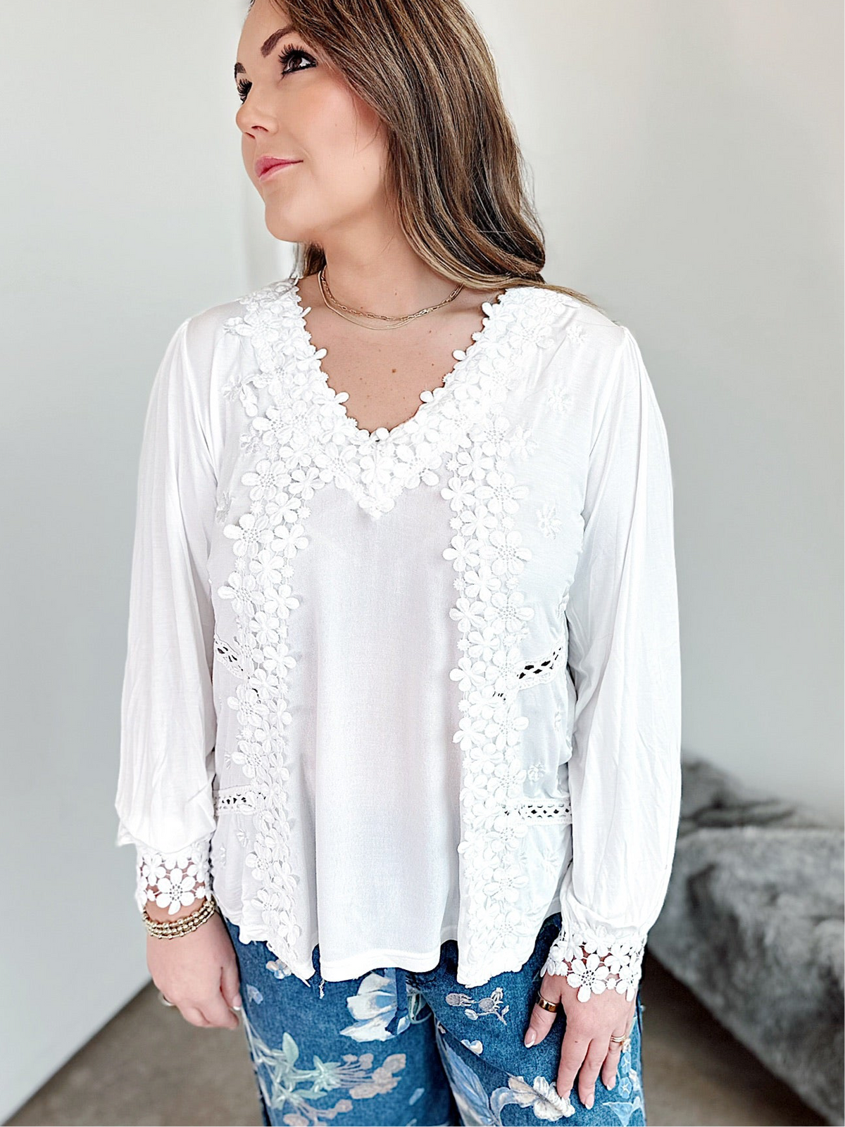Jo Floral Lace Crochet Top