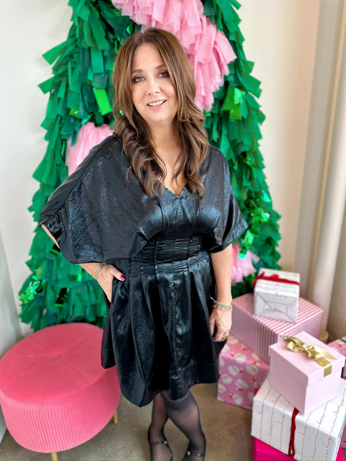 Bethany Metallic Mini Dress