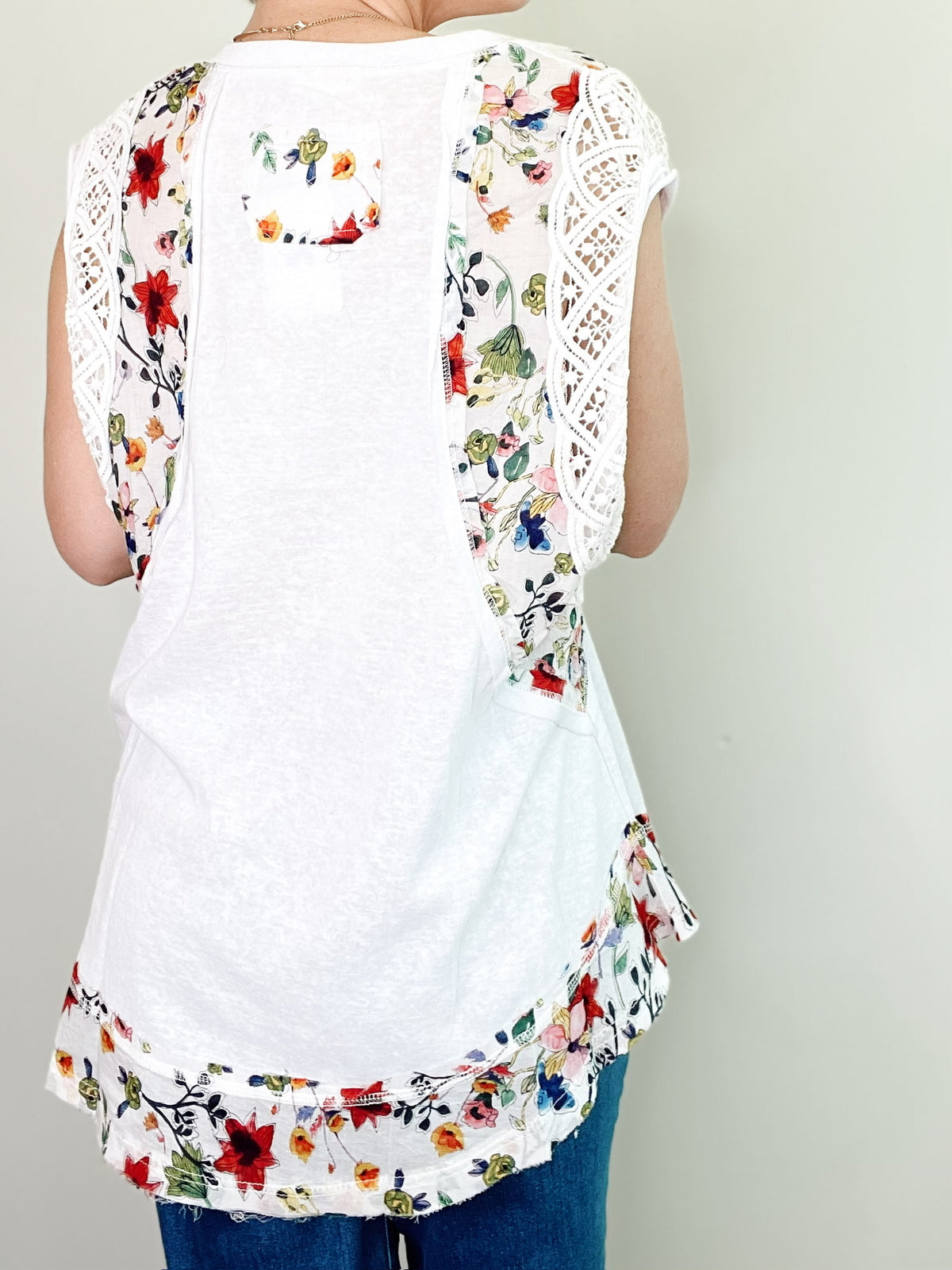 Roxanne Floral Top Off White