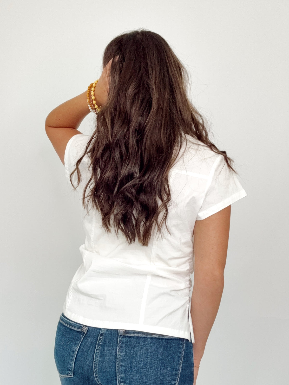 Arianna Ruching Button Down Shirt