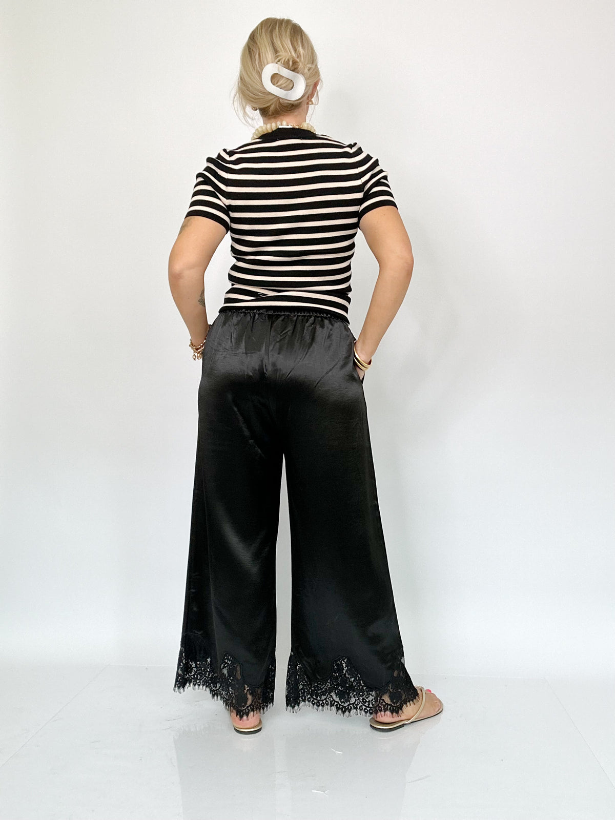 Kaye Satin Lace Pants