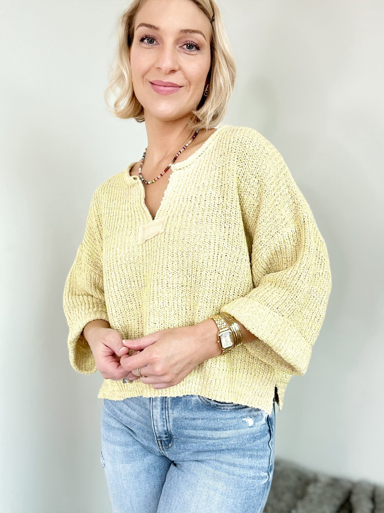 Clara Cropped Sweater Yellow