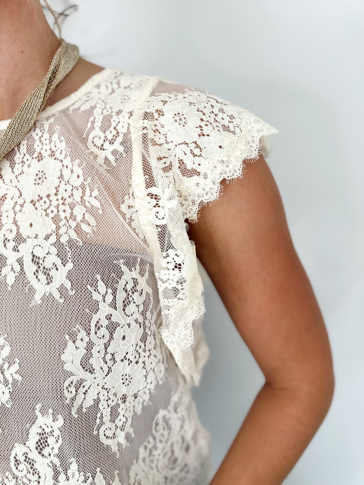 Raquel Lace Scalloped Top