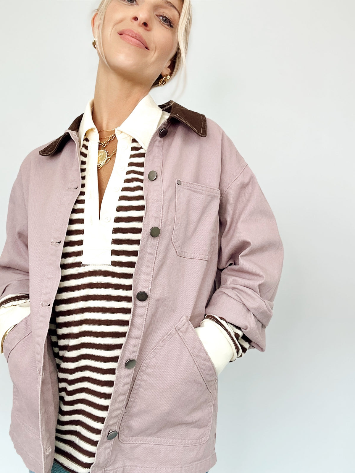 Elsie Utility Barn Jacket Mauve
