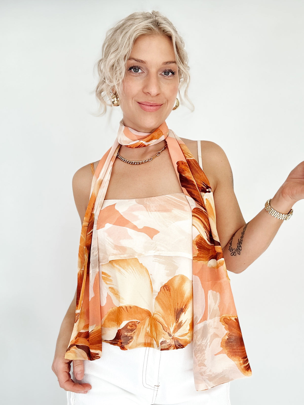 Sharla Scarf Double Layered Top
