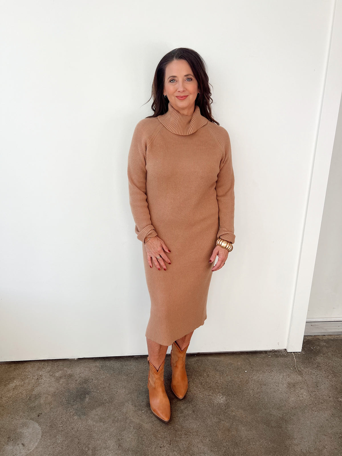 Tanya Turtle Neck Sweater Dress