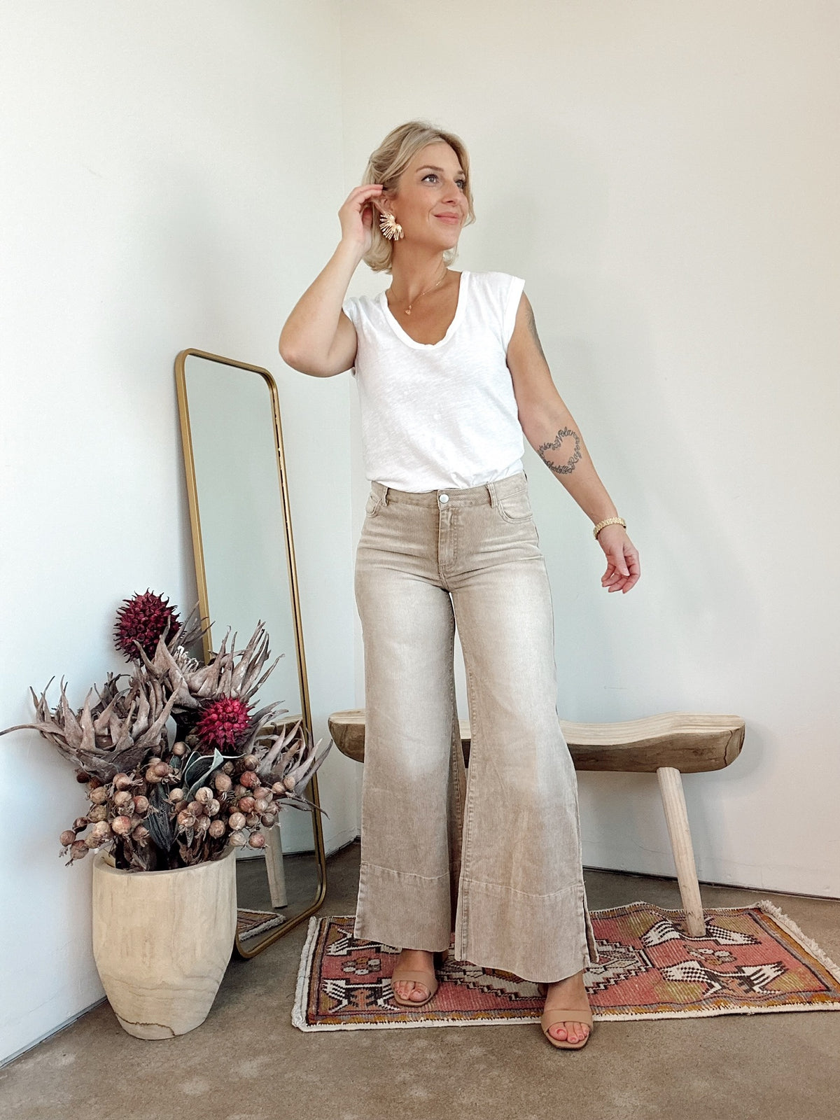 Brynn Wide Leg Corduroy Pants