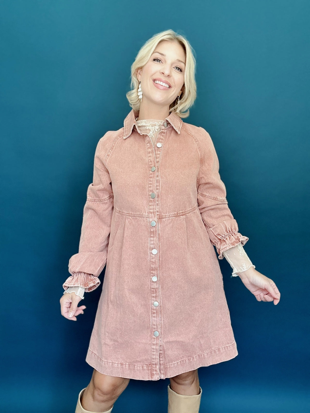 Elise Mini Dress Brick