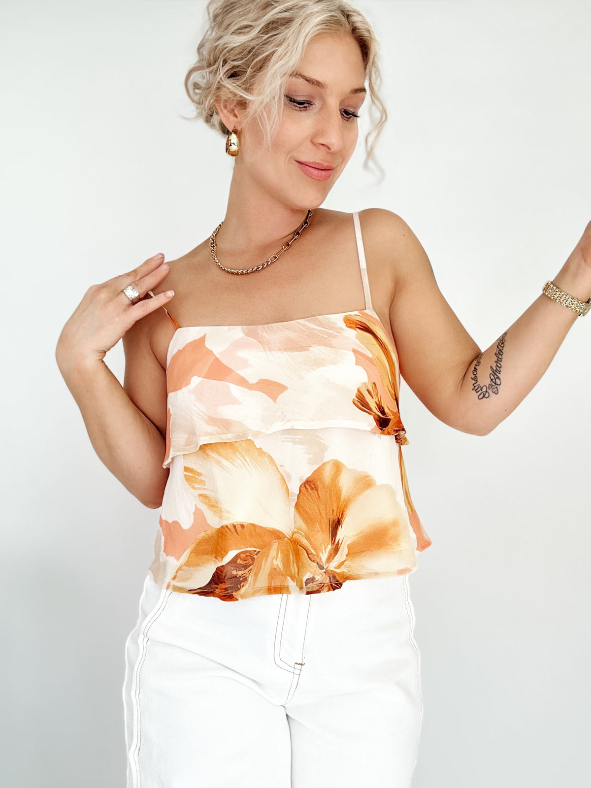 Sharla Scarf Double Layered Top