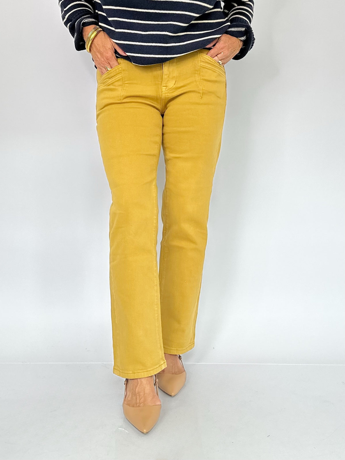 Mandy Mid-rise Straight Jeans Mustard