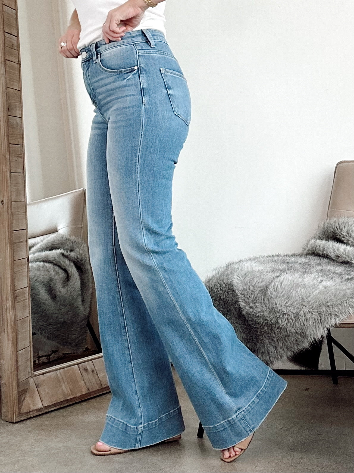 Nina Mid Rise Flare Jeans