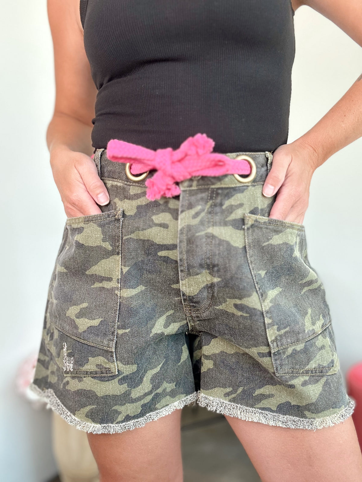 Judy Camouflage Print Shorts