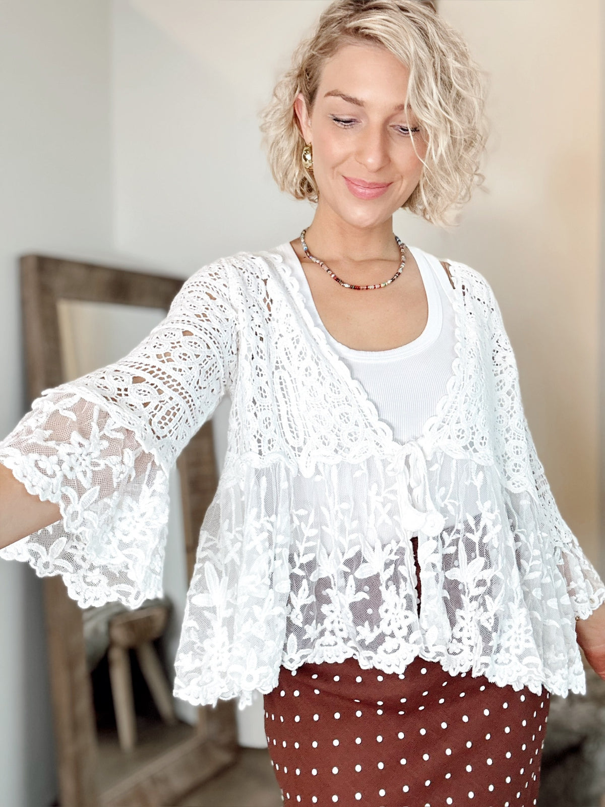 Aria Crochet Floral Lace Cardigan