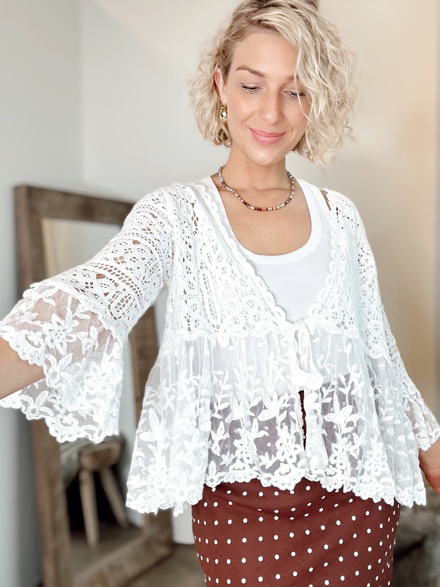 Aria Crochet Floral Lace Cardigan