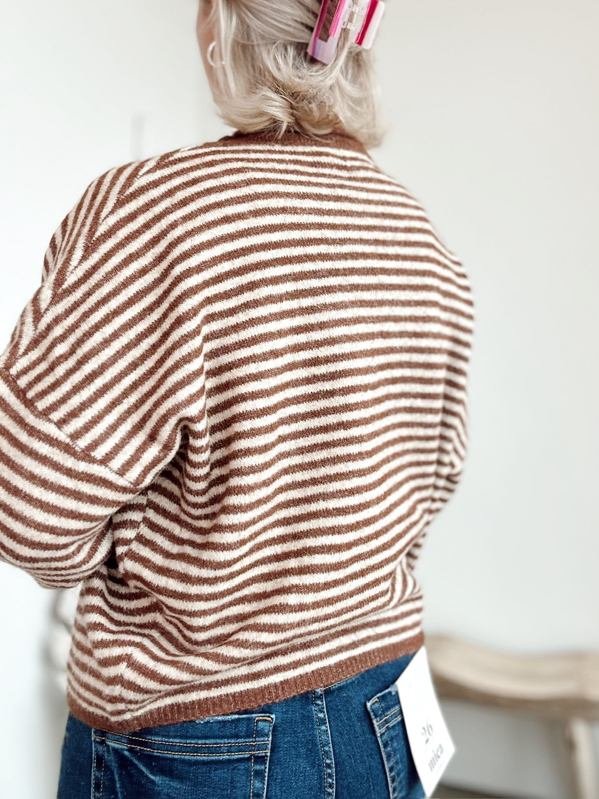 Piper Cardigan Mini Striped Brown