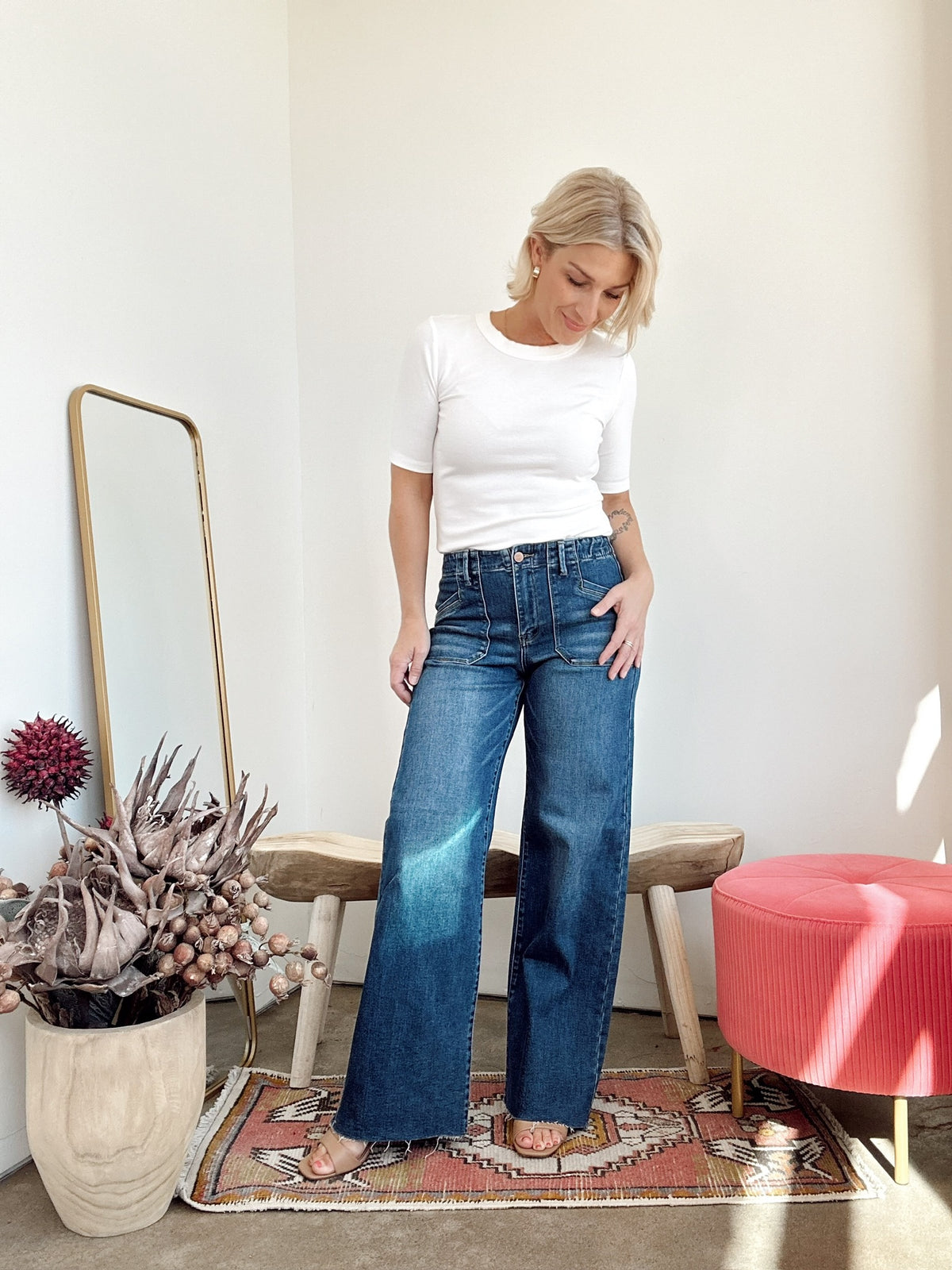 Wren Mid Rise Wide Leg Jeans