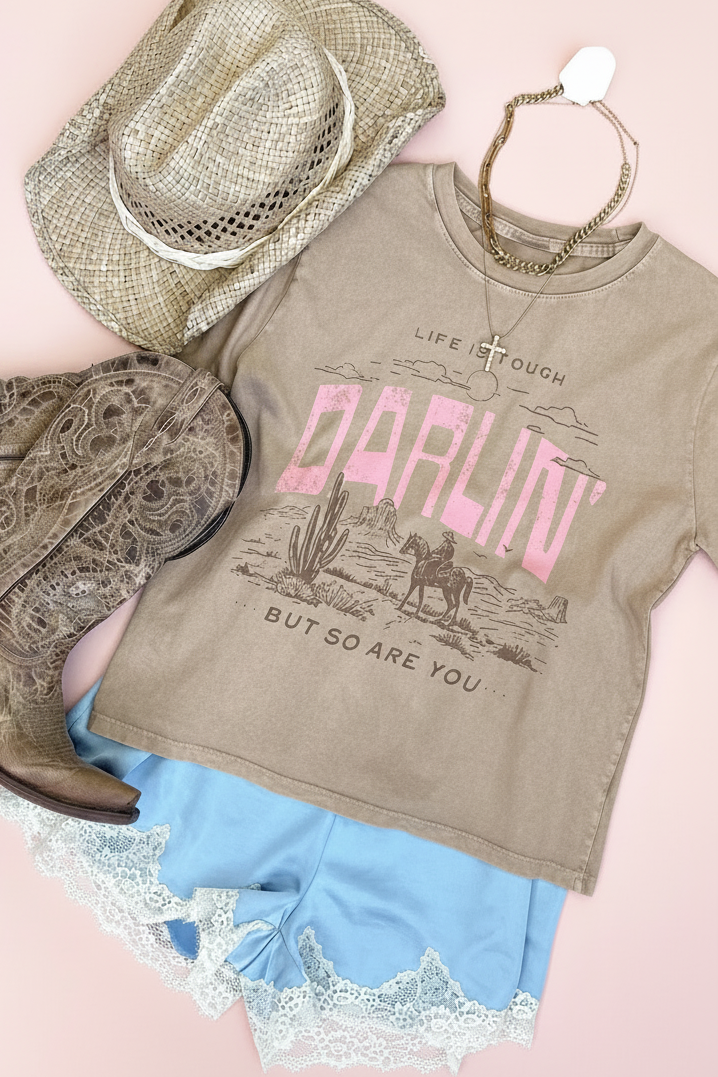 Darlin So Are You Tee Taupe