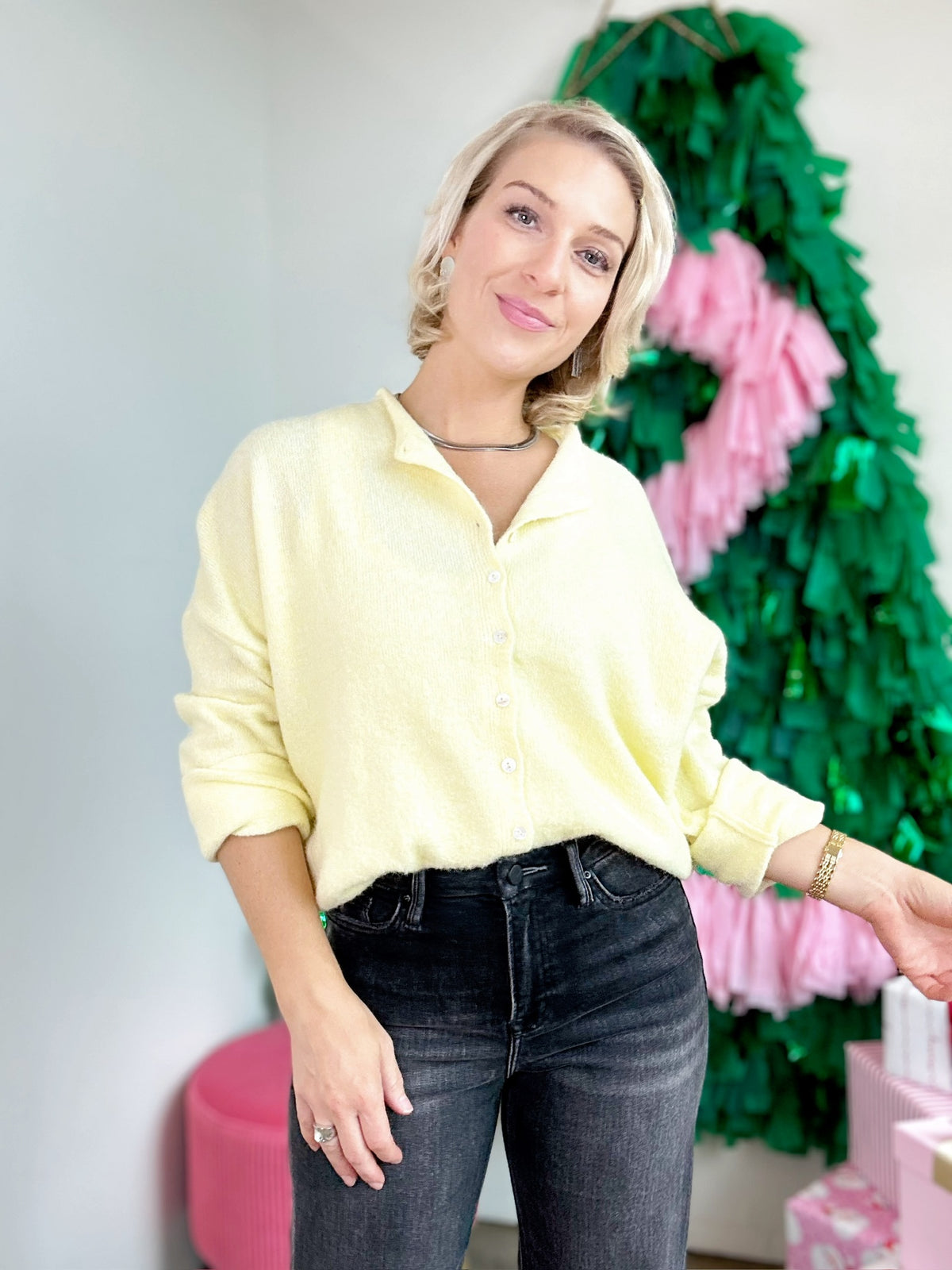 Piper Button Up Cardigan Butter