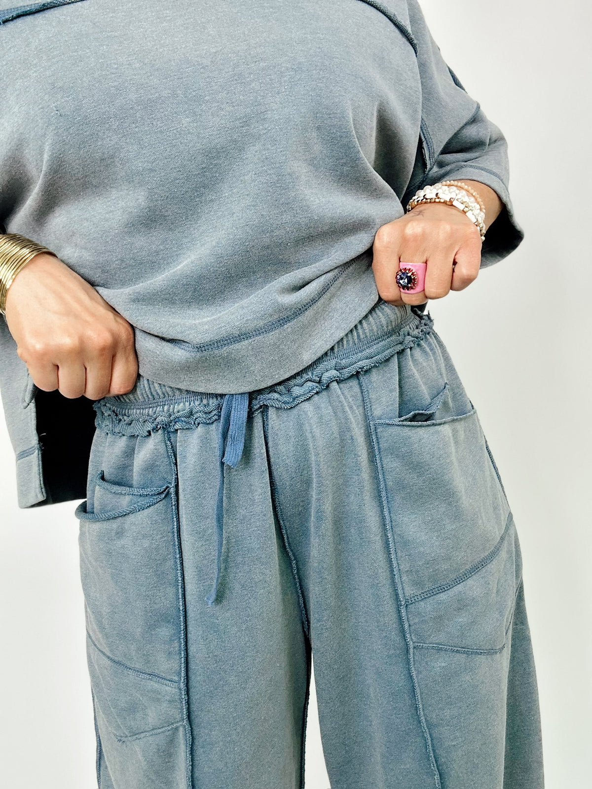 Tracy Barrel Pants &amp; Top Set Denim Blue