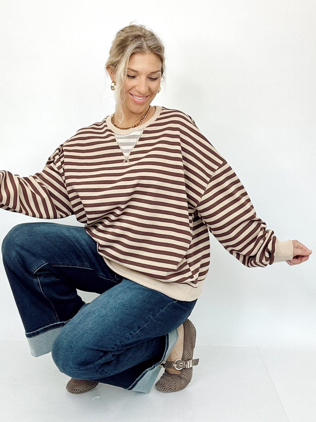 Hadley Striped Pullover Brown/Tan