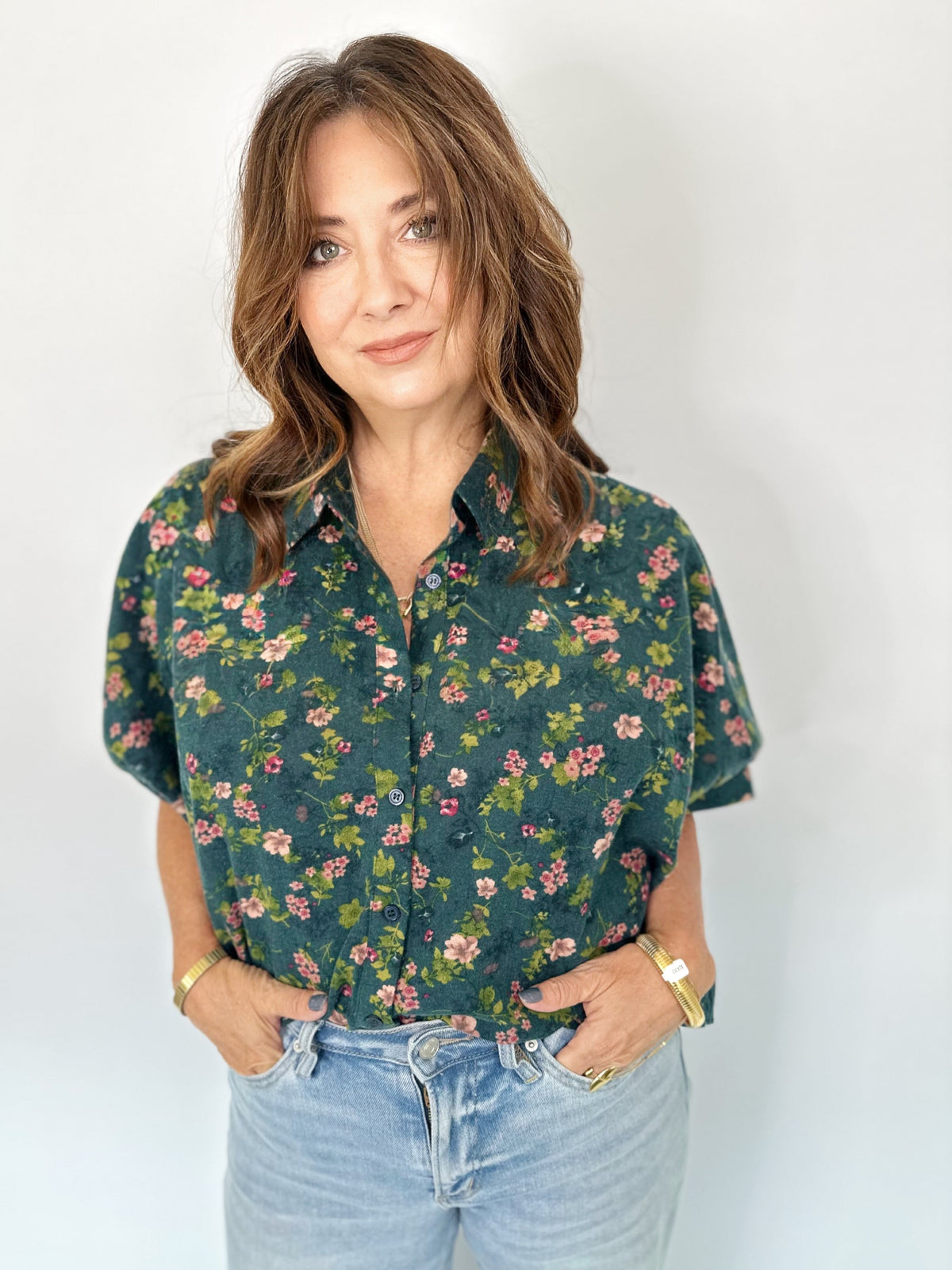Astrid Floral Corduroy Blouse