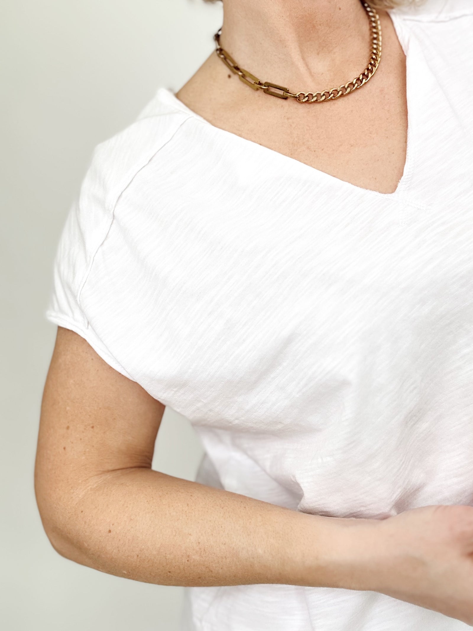 Terri Oversize Slub Tee Off White