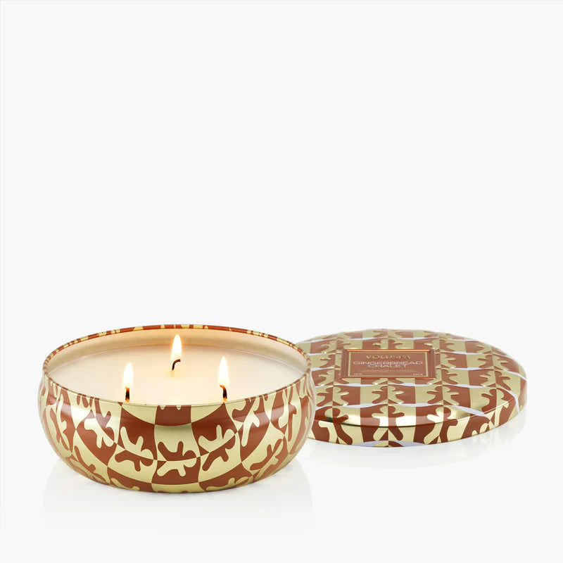 Gingerbread Chalet 3 Wick Tin Candle