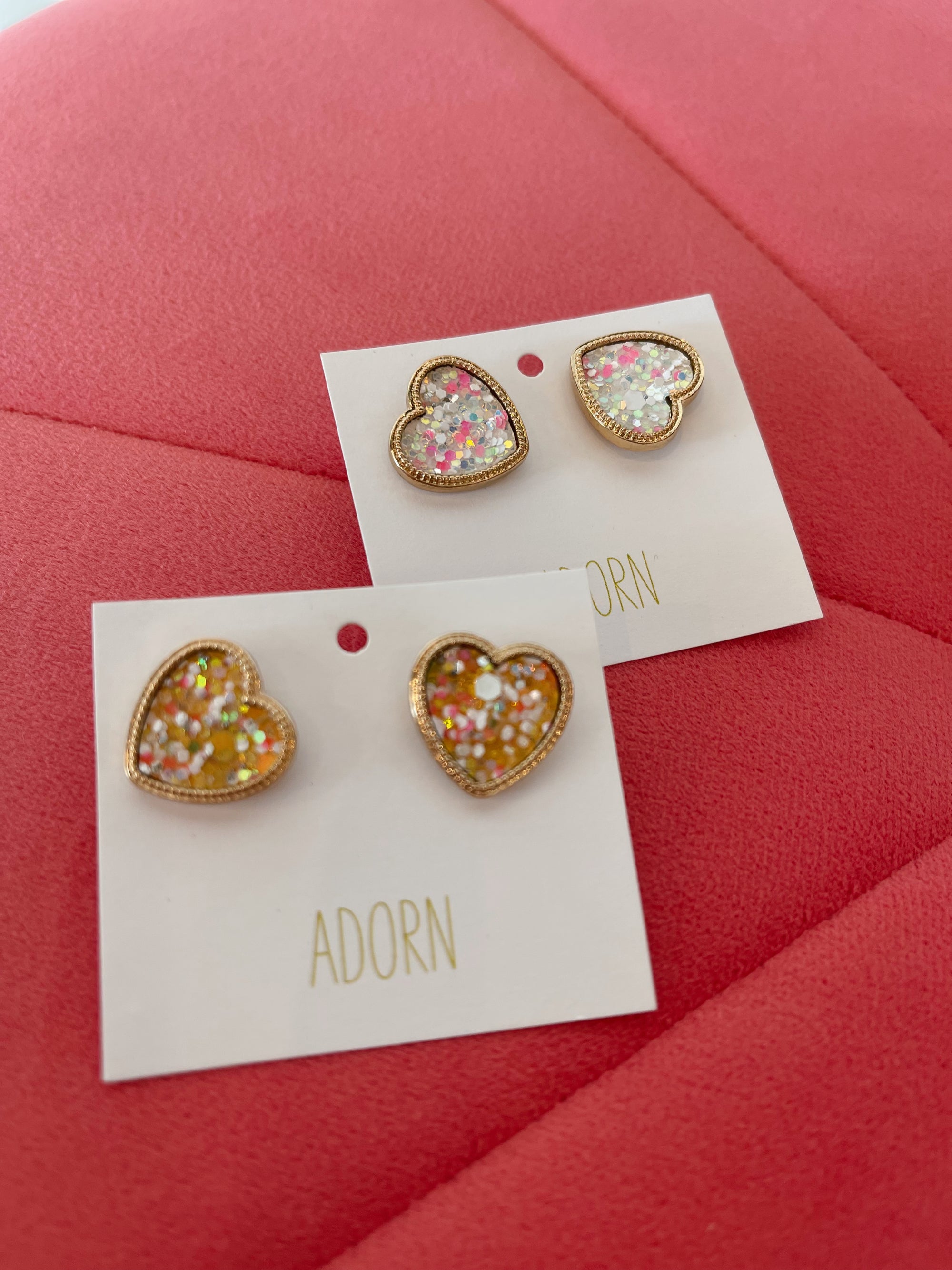 Confetti Glitter Heart Earrings