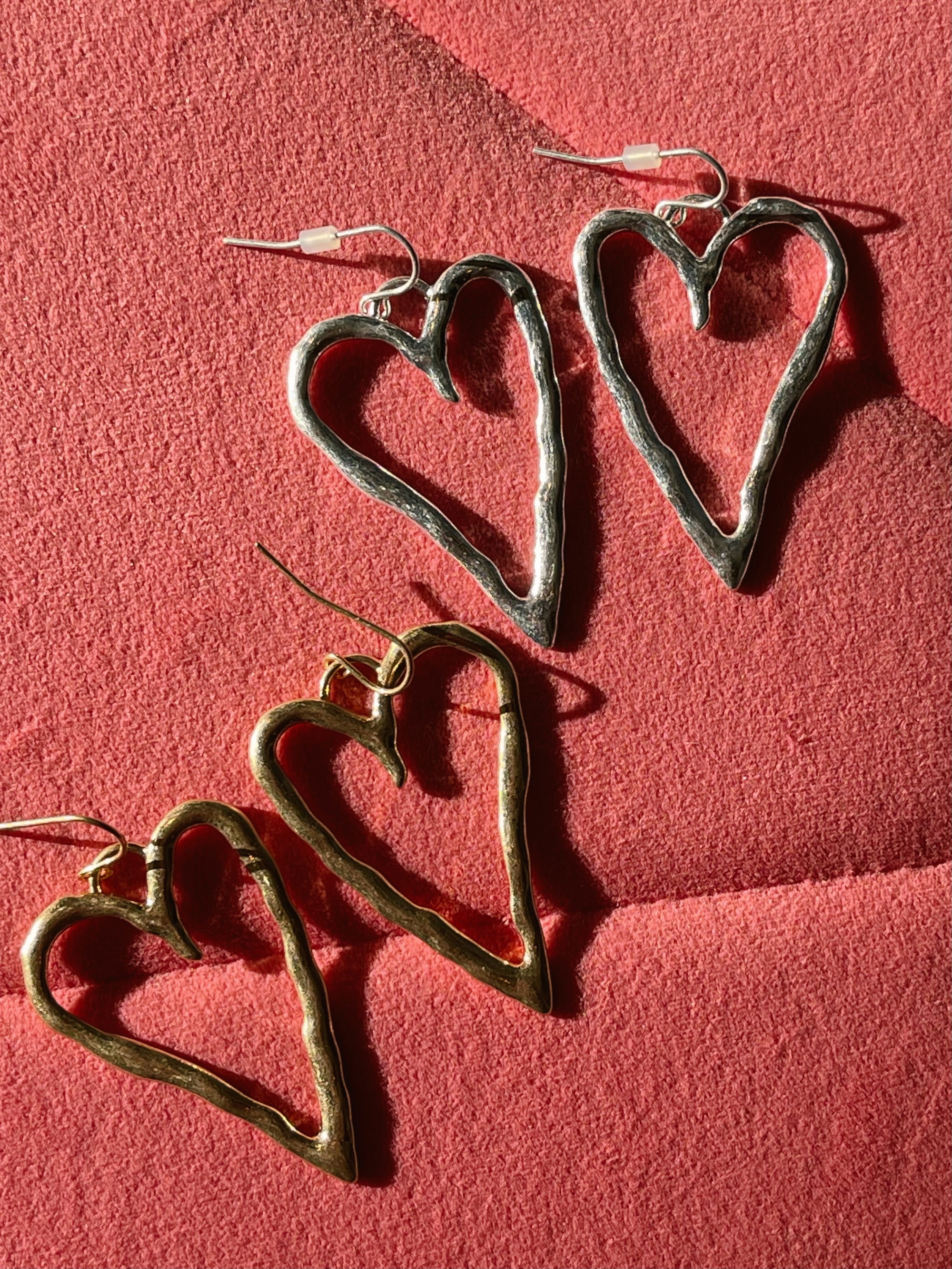 Hammered Heart Earrings