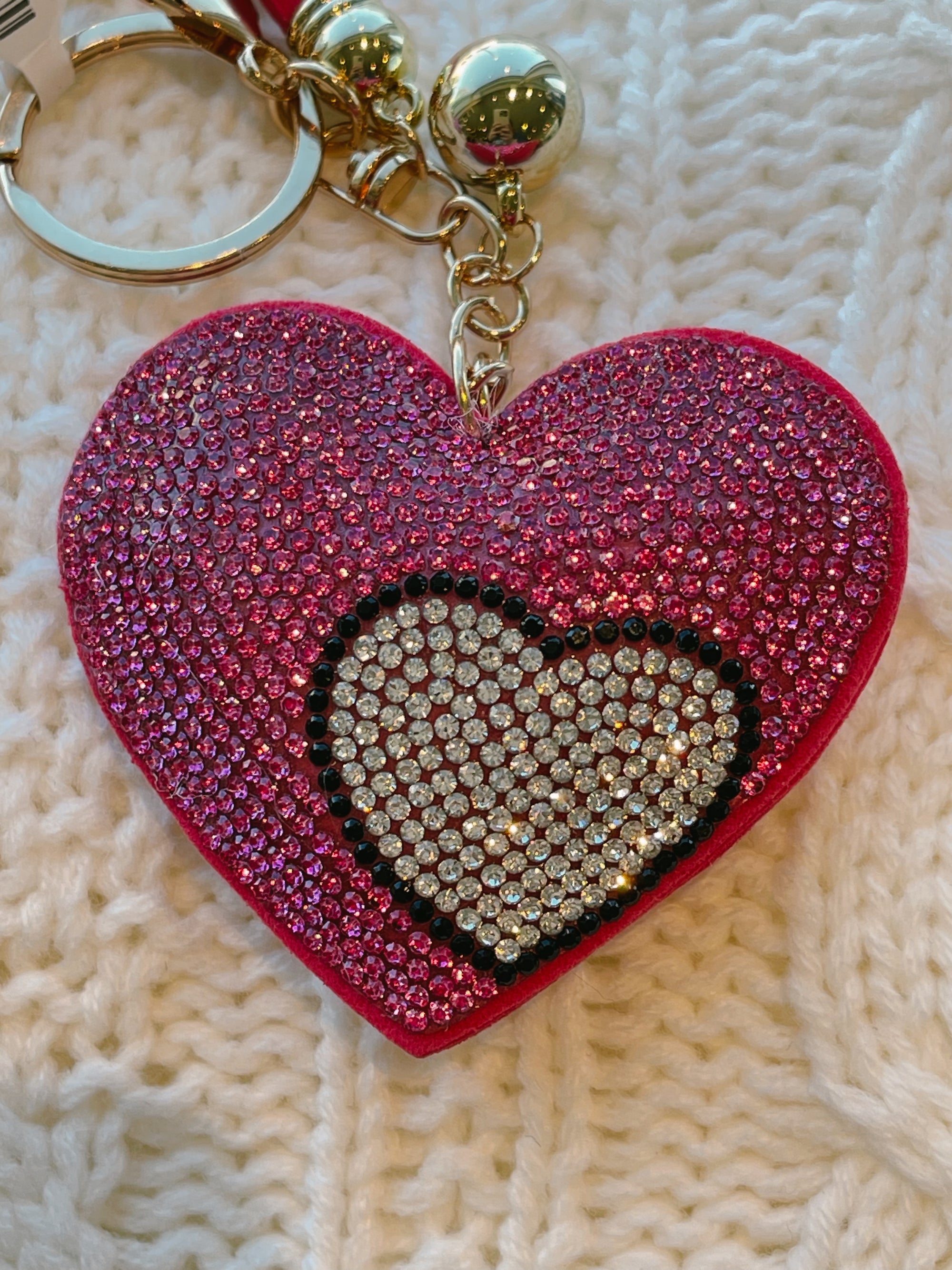 Bling Keychains Heart Inside Tassel